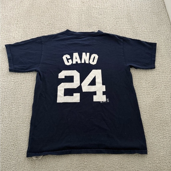 MAJESTIC NEW YORK YANKEES ROBINSON CANO PLAYER T-SHIRT KID’S LARGE VTG - Picture 1 of 5